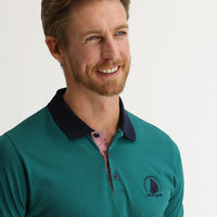 Emerald Green Polo Collar Slim Fit Narrow Cut T-shirt