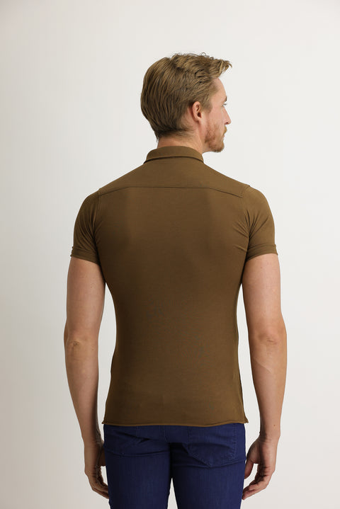 Tan Polo Collar Shirt T-shirt