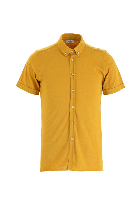 Mustard Polo Collar Shirt T-shirt