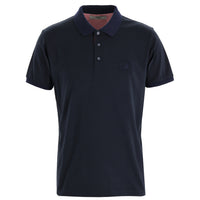 Black Polo Collar Slim Fit Patterned Cotton T-shirt