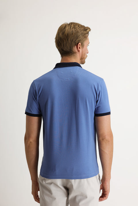 Off-White Polo Collar Slim Fit Patterned Cotton T-Shirt