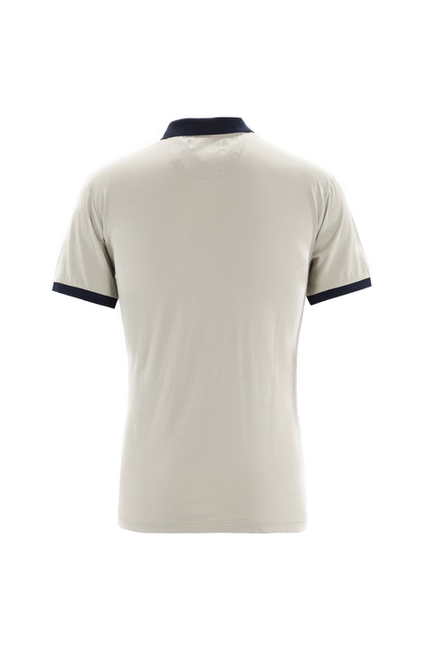 Stone Collar Polo Slim Fit Narrow Cut Patterned Cotton T-shirt