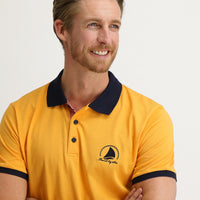 Medium Orange Polo Collar Slim Fit Narrow Cut Patterned Cotton T-shirt