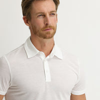 Off-White Polo Collar Slim Fit Cotton T-Shirt