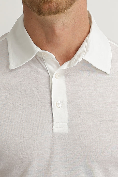 Off-White Polo Collar Slim Fit Cotton T-Shirt