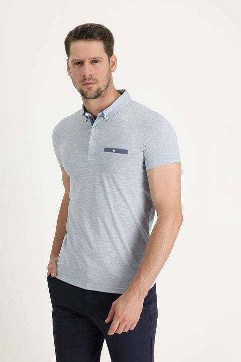 Light Blue Polo Shirt Slim Fit