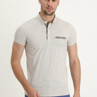 Light Brown Polo Collar Slim Fit T-shirt