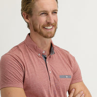 Light Burgundy Polo Collar Slim Fit T-shirt