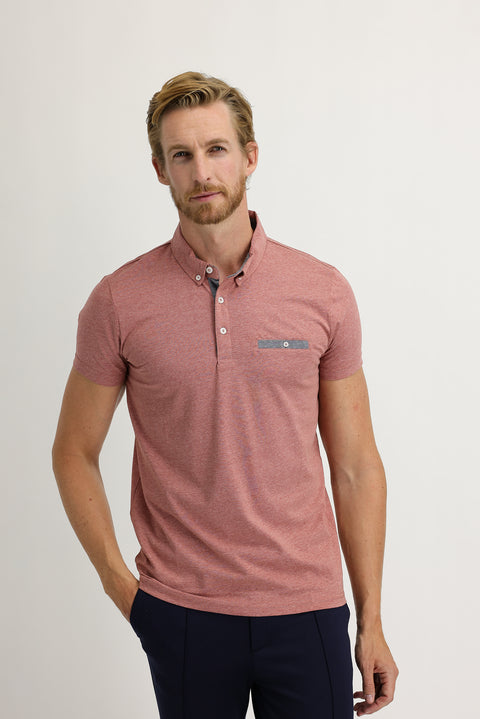 Light Burgundy Polo Collar Slim Fit T-shirt