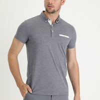 Medium Anthracite Polo Collar Slim Fit T-Shirt
