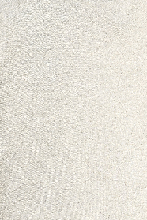 Off-white Polo Collar Slim Fit Linen T-shirt