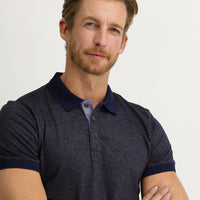 Dark Brown Polo Collar Slim Fit Patterned T-shirt