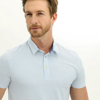 Uçuk Mavi Polo Yaka Slim Fit Dar Kesim Tişört