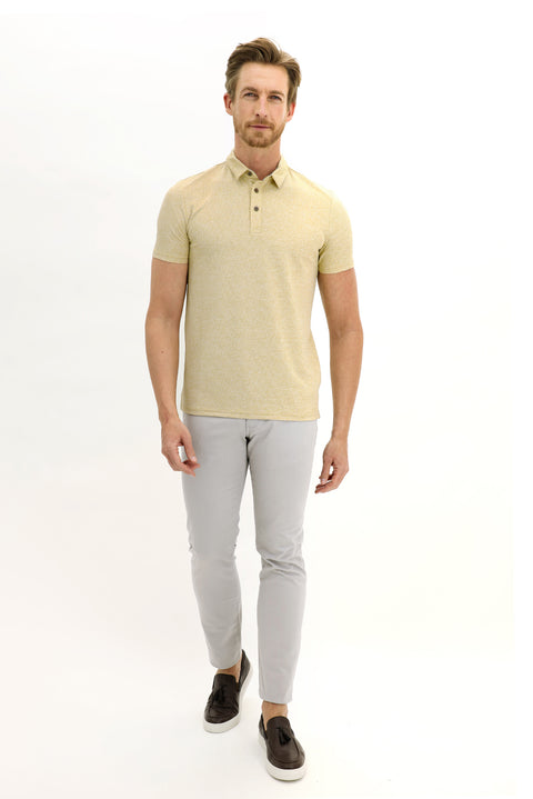 Mustard Yellow Polo Collar Slim Fit T-Shirt