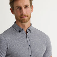Medium Navy Polo Collar Cotton Shirt Cotton T-shirt