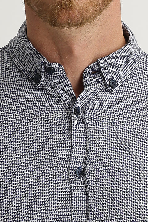 Medium Navy Polo Collar Cotton Shirt Cotton T-shirt