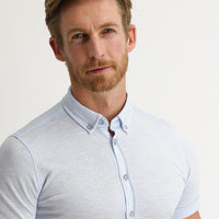 Light Blue Polo Collar Cotton Shirt Cotton T-shirt