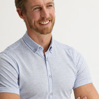 Light Blue Polo Collar Cotton Shirt Cotton T-shirt