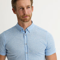 Medium Turquoise Polo Collar Cotton Shirt Cotton T-shirt