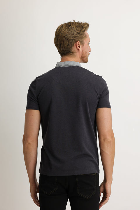 Black Pocket Polo Neck Slim Fit T-Shirt