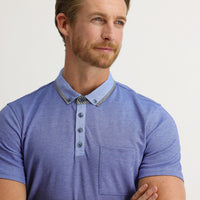 Navy Blue Pocketed Polo Shirt Slim Fit Narrow Cut