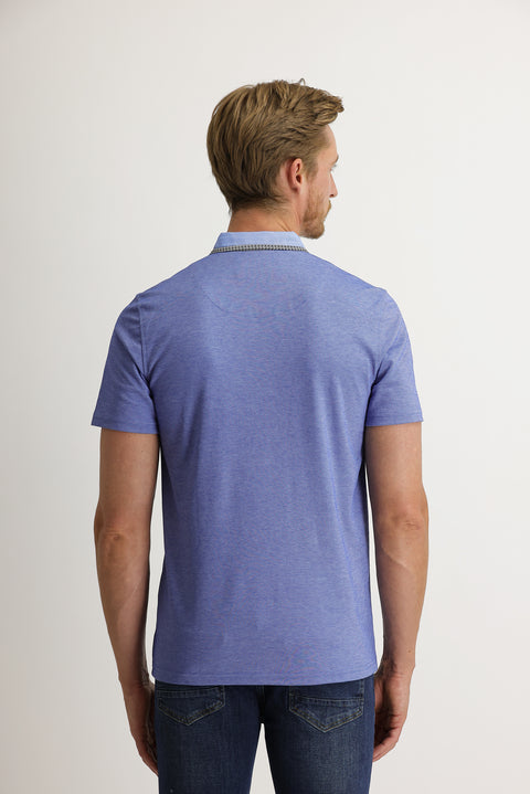 Navy Blue Pocketed Polo Shirt Slim Fit Narrow Cut