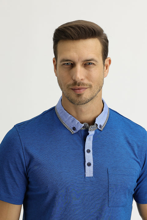 Dark Aviator Pocket Polo Collar Slim Fit Narrow Cut T-Shirt