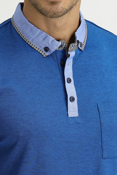Dark Aviator Pocket Polo Collar Slim Fit Narrow Cut T-Shirt