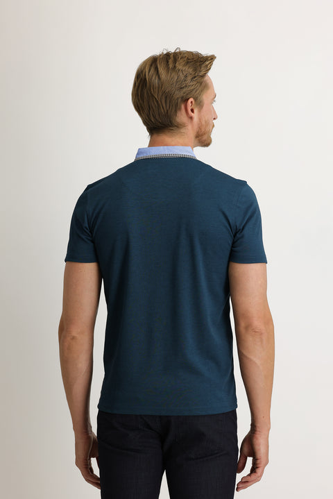 Emerald Green Pocketed Polo Shirt Slim Fit Narrow Cut Cotton T-Shirt