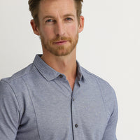 Medium Navy Half Italian Collar Slim Fit Narrow Cut Shirt T-shirt