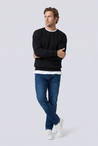  Siyah Bisiklet Yaka Oversize Pamuklu Sweatshirt