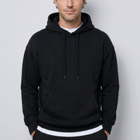 Black Hooded Oversize Cotton Sweatshirt