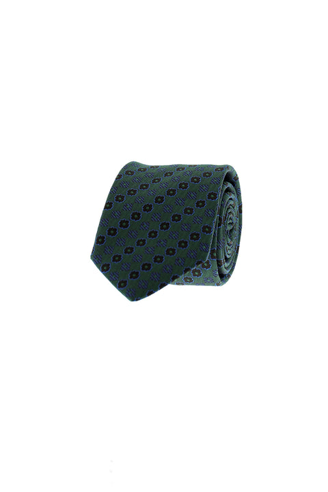 Dark Green Patterned Tie