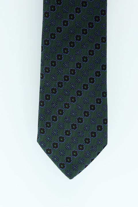 Dark Green Patterned Tie