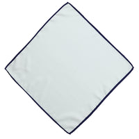 White and Navy Satin Handkerchief