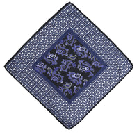 Medium Navy Patterned Handkerchief