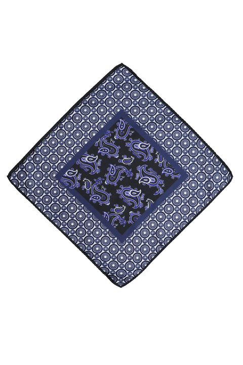 Medium Navy Patterned Handkerchief