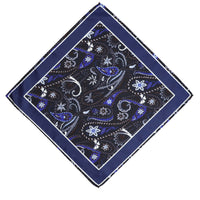 Dark Navy Patterned Handkerchief