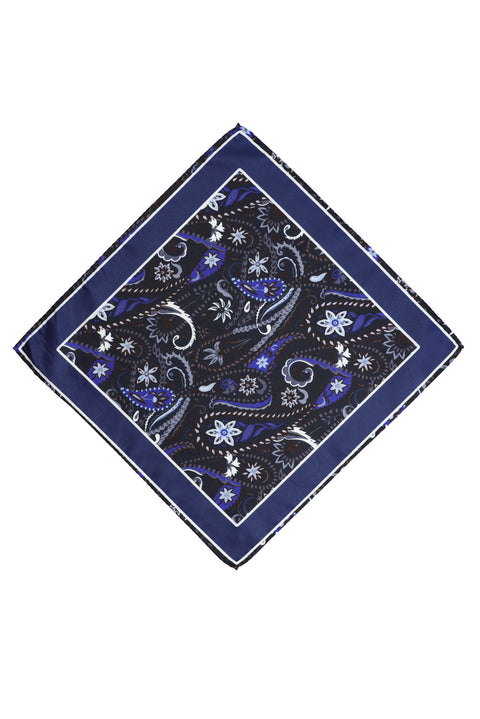 Dark Navy Patterned Handkerchief