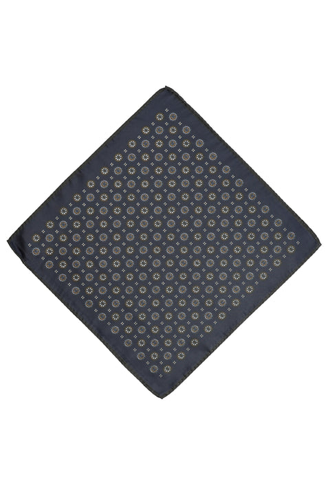 Dark Navy Patterned Handkerchief