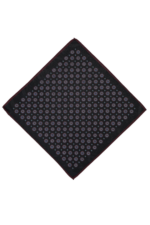 Dark Burgundy Patterned Handkerchief