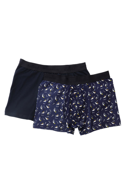 Light Navy Blue 2-Pack Cotton Supreme Boxer Shorts Set