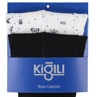 Black 2-Pack Patterned Cotton Supreme Boxer Set