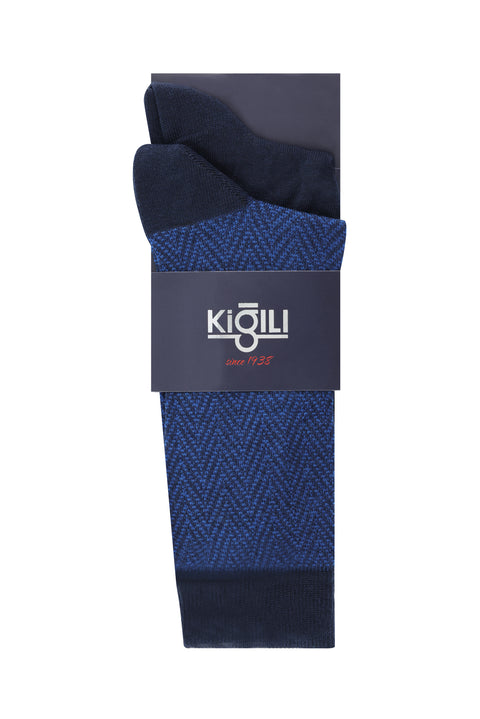 Dark Navy Blue 2-Pack Patterned Socks