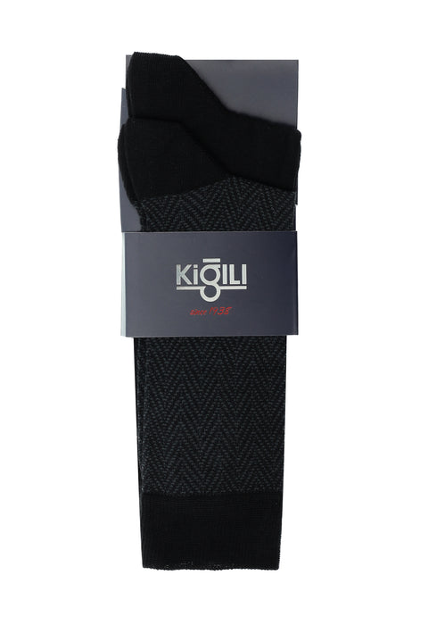 Dark Anthracite 2-Pack Patterned Socks