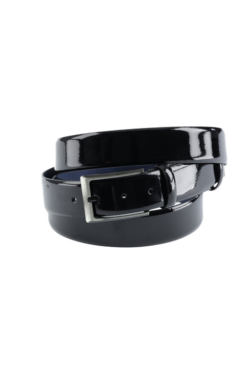 Black Plain Patent Leather Belt