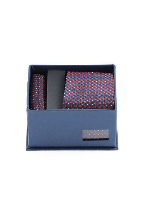Medium Navy Blue 2-Piece Tie and Pocket Square Set