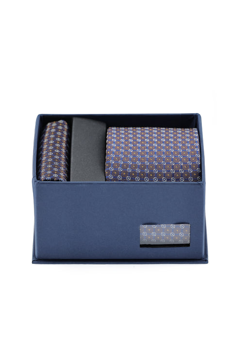 Medium Brown 2-Piece Tie and Pocket Square Set