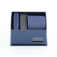 Medium Navy Blue 2-Piece Tie and Pocket Square Set