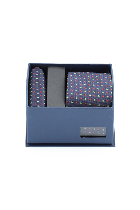 Dark Navy Blue 2-Piece Tie and Pocket Square Set